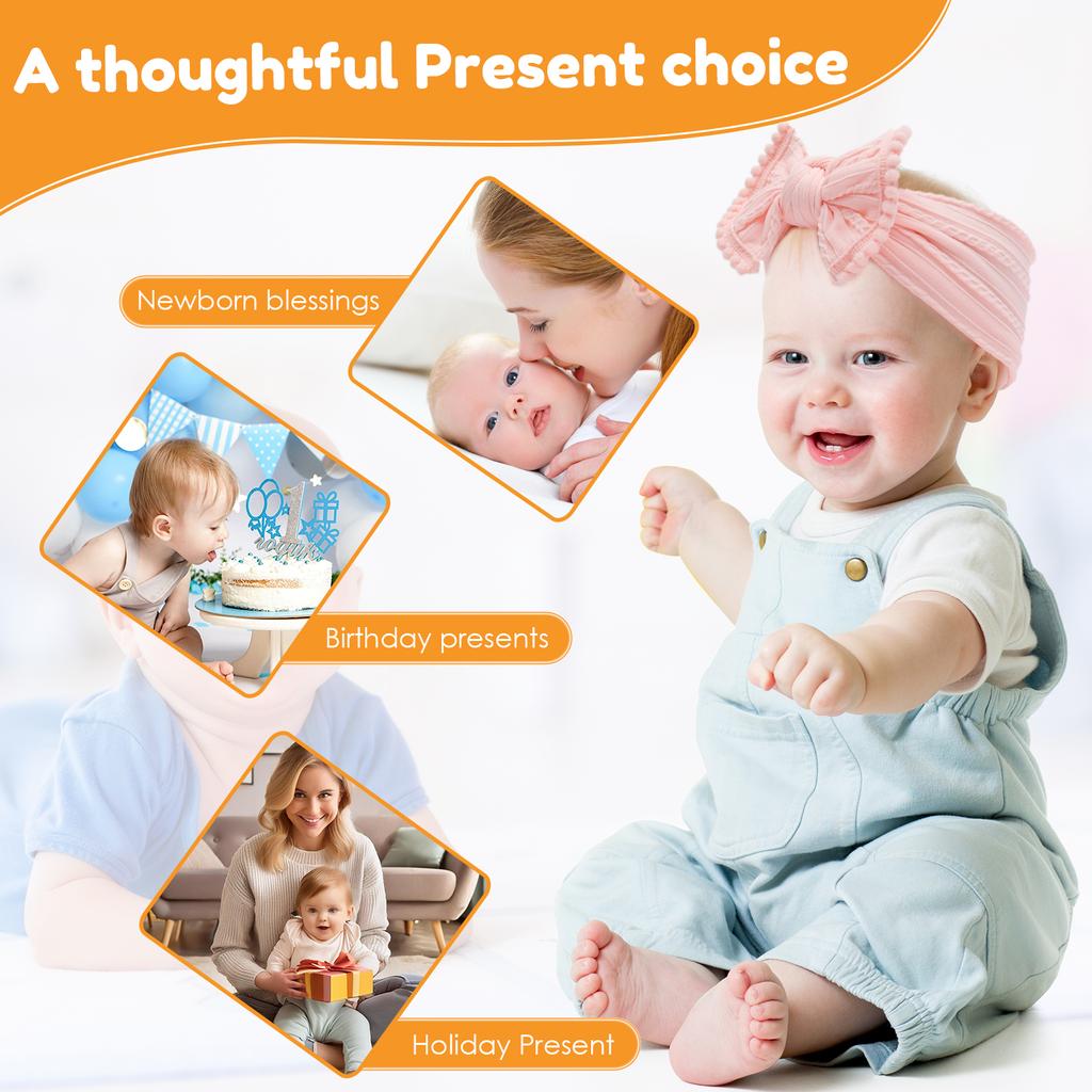 8/16Pcs Baby Headbands Super Stretchy Soft Knot Headbands with Hair Bows Head Wrap Hair Accessories For Newborn Baby Girls
