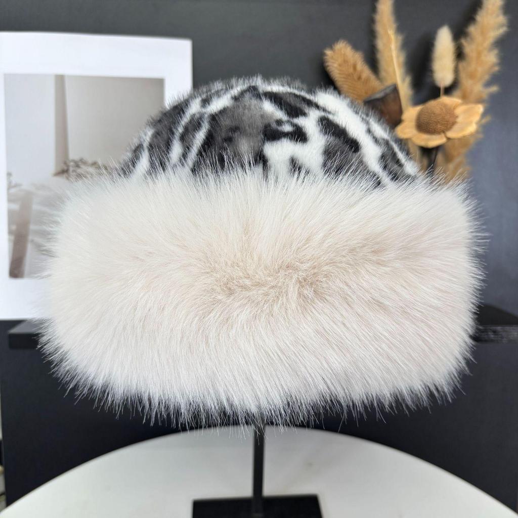 Women's Faux Mink Fur Winter Fisherman Hat - Ethnic Style, Windproof, Warm, Ear Protection, Versatile Plush Mongolian Design