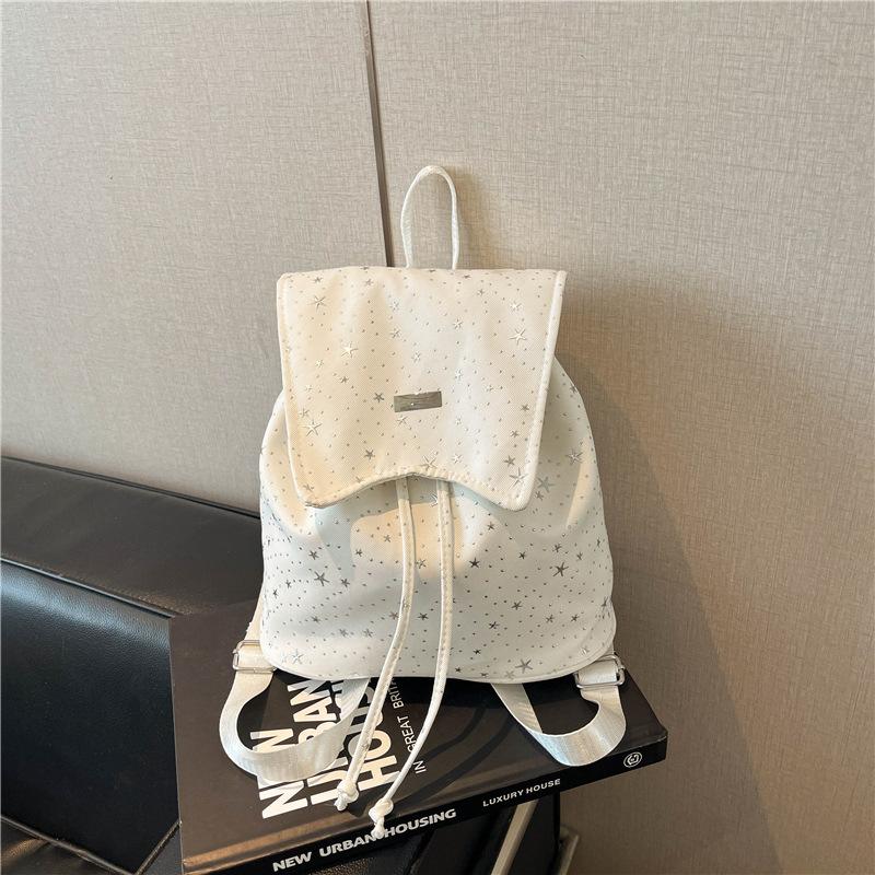 Schoolbag1011 summer new Korean star polka dot retro schoolbag drawstring simple and pure commuter travel backpack