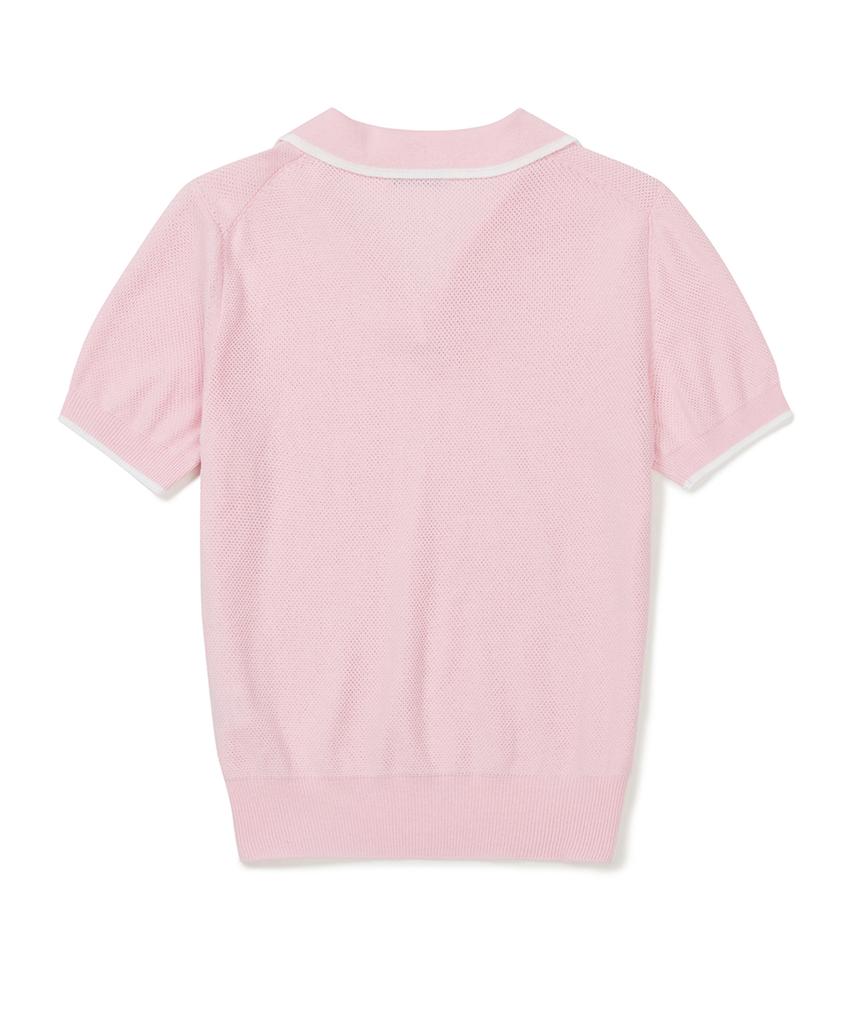 CLOVE [23Ss Clove] Logo Open Collar Knit (Pink)