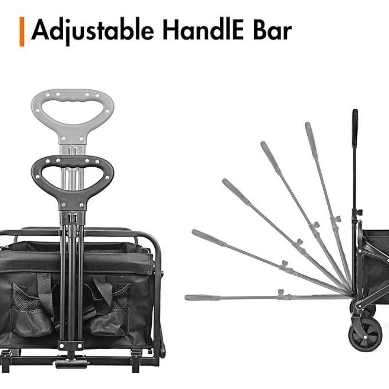 5 Inch Foldable Trolley Wagon Utility Garden Cart Collapsible Outdoor Camping Cart with Silent Universal Wheels