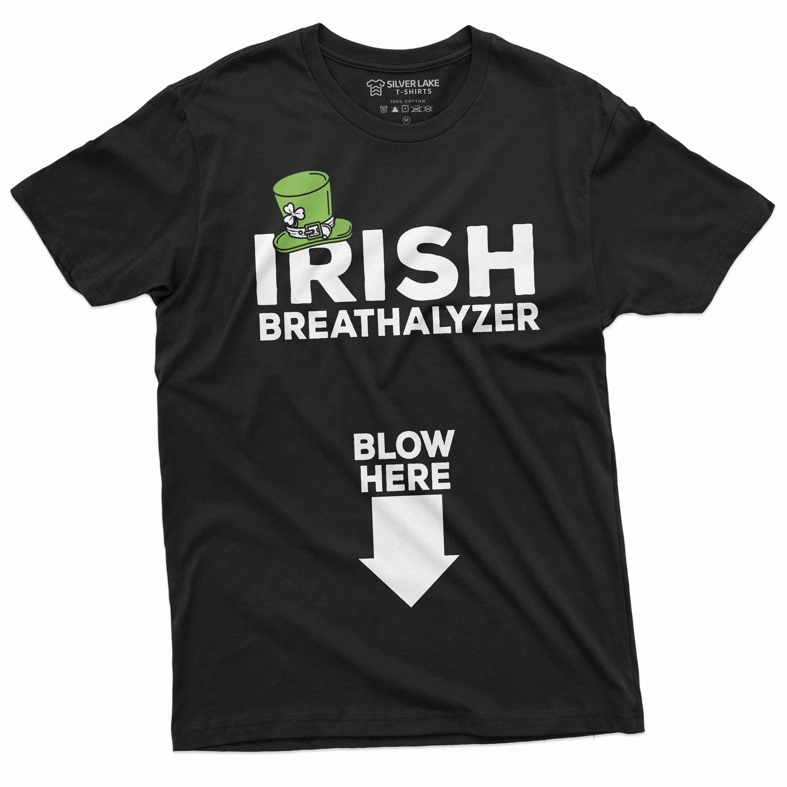 Men s St. Patrick s day funny offensinve t-shirt Irish breathalyzer holiday Tee M