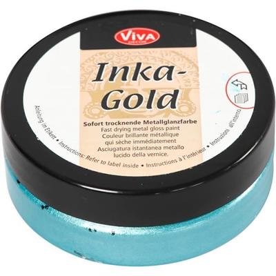 Paint - Inka-Gold - 50 Ml - Turquoise Blue - Glossy - Creamy