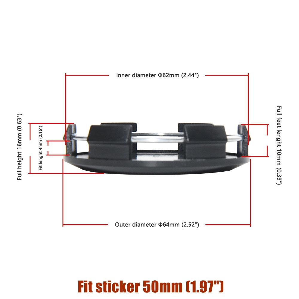 1Set/4PCS 64MM OD / 62MM ID Cap For Rims RACING SPORT Logo Wheel Center Cap Sport Car Wheel Cover Hub Caps