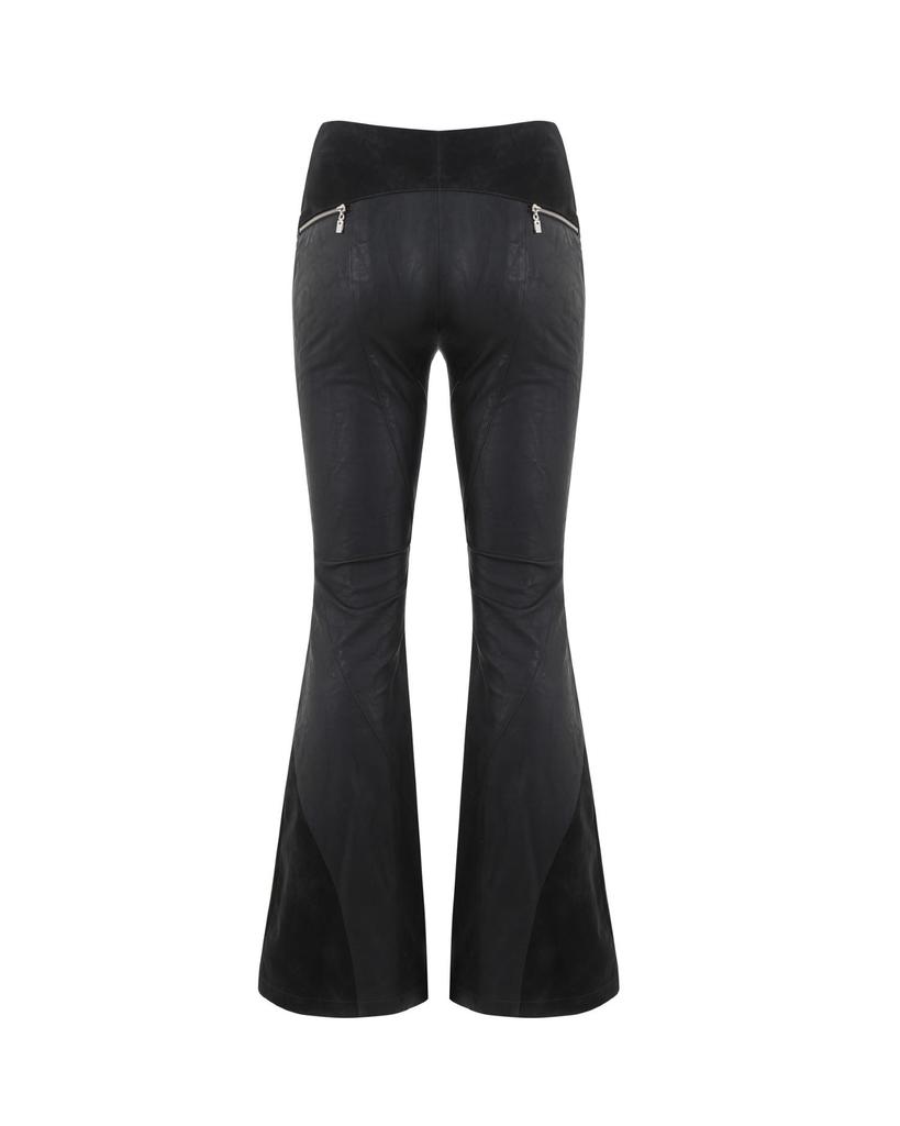 Nogtabeu Curve Panel Flare Leather Pants