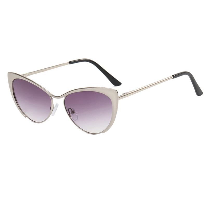SHAUNA Anti-Blue Light Fashion Women Cat Eye Optical Glasses Frames Spring Hinger Metal Gradient Sunglasses UV400