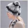 Custom Logo High Quality Winter Warm Knitted Hats Rabbit Long Hair