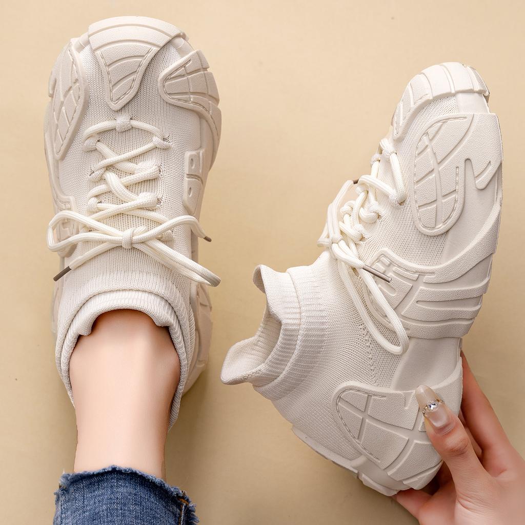 Shoes Women's Spring New Trend Fashion Retro Sports Shoes Fly-woven Versatile Casual Shoes Platform Large Size Women's Shoes