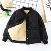 Children's Fleece-Lined Cotton Coat, Winter Student Version: Warm, Thickened, Three-Layer Quilted Jacket for Boys and Girls