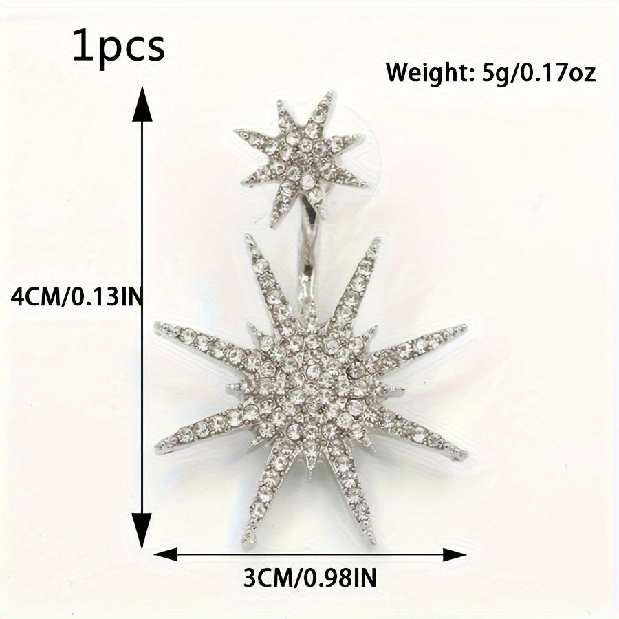 Single Fashion Diamond-Encrusted Back-Hanging Snowflake Earrings Guardian Accessories Hexagram Back-Hanging Pendant Earrings