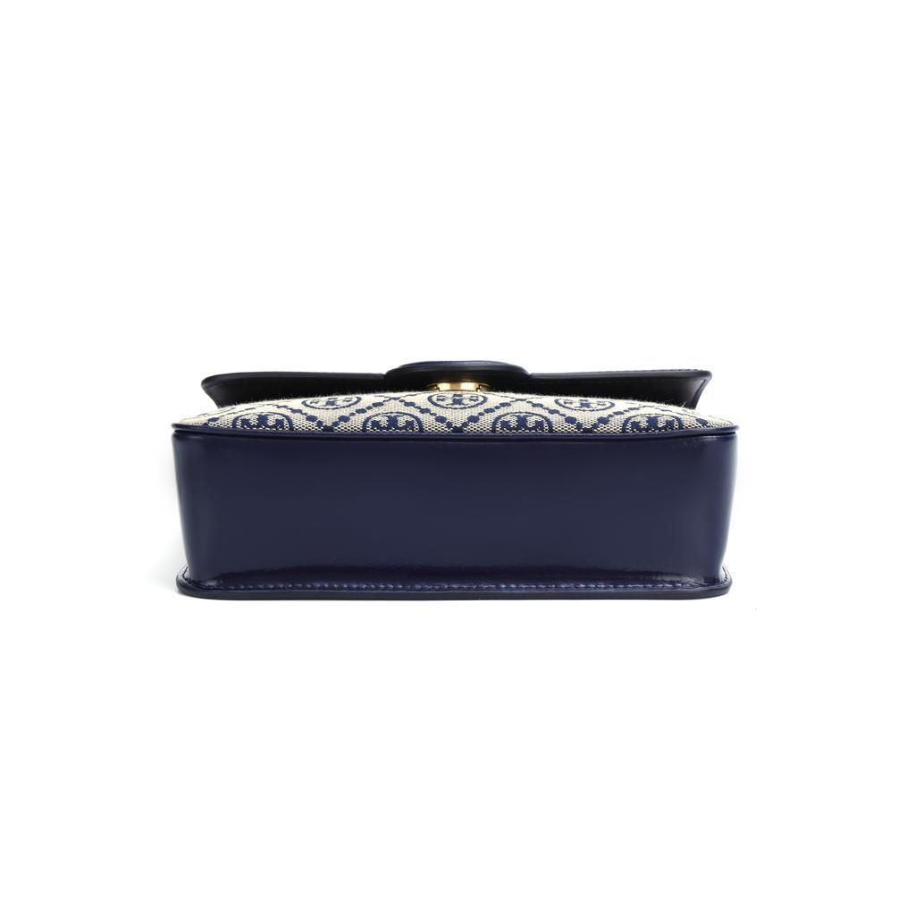 Tory Burch Robinson Double T Logo Classic Magnetic Closure Messenger Bag Women Handbags Navy-Blue 152306-405