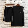 Men's Plus Size Sleeveless Vest & Shorts Sport Set