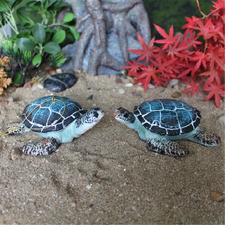 Resin Beach Sea Turtles Miniature Figurine Garden Decoration Fairy Garden