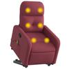 Vidaxl Lift and Massage Armchair, Reclining, Burgundy, Fabric Upholstered