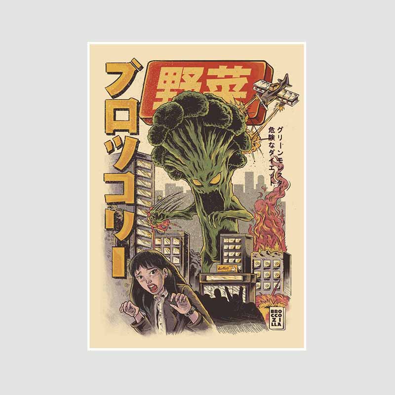 Japanese Food Guide Retro Posters Funny Noodles Poster Mural Wall Art Prints White Paper Art Painting Room Decoration Pictures Home Decor
