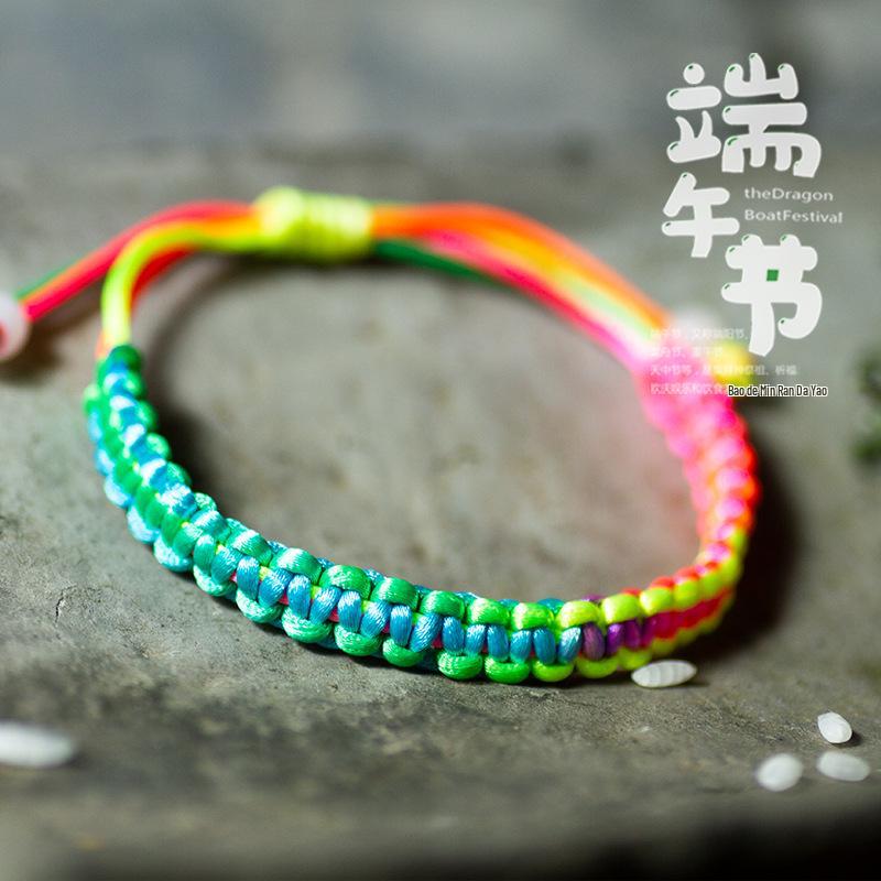 Colorful Thread Dragon Boat Festival Bracelet: Handmade DIY Woven Gift