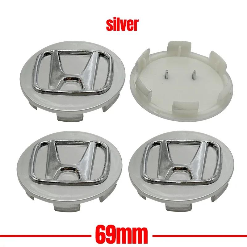 4pcs/set 58mm/62mm/69mm Car Styling Wheel Center Cap Hub Covers Badge Accessories For Honda Civic Fit Jazz Accord Pilot CRV City