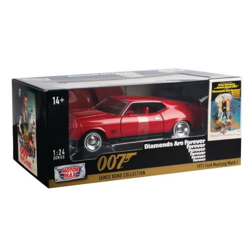 MOTORMAX 007 Bond Car Diecast 1/24 Scale Ford Mustang USA Mach 1 1971 Movie 007 Diamonds Are Forever