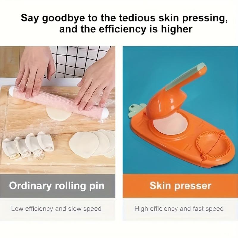 2in1 Manual Dumpling Maker Dough Press Ergonomic Handheld Food Grade Plastic Kitchen Tool for Dumplings, Empanadas, Pies No Electricity Needed