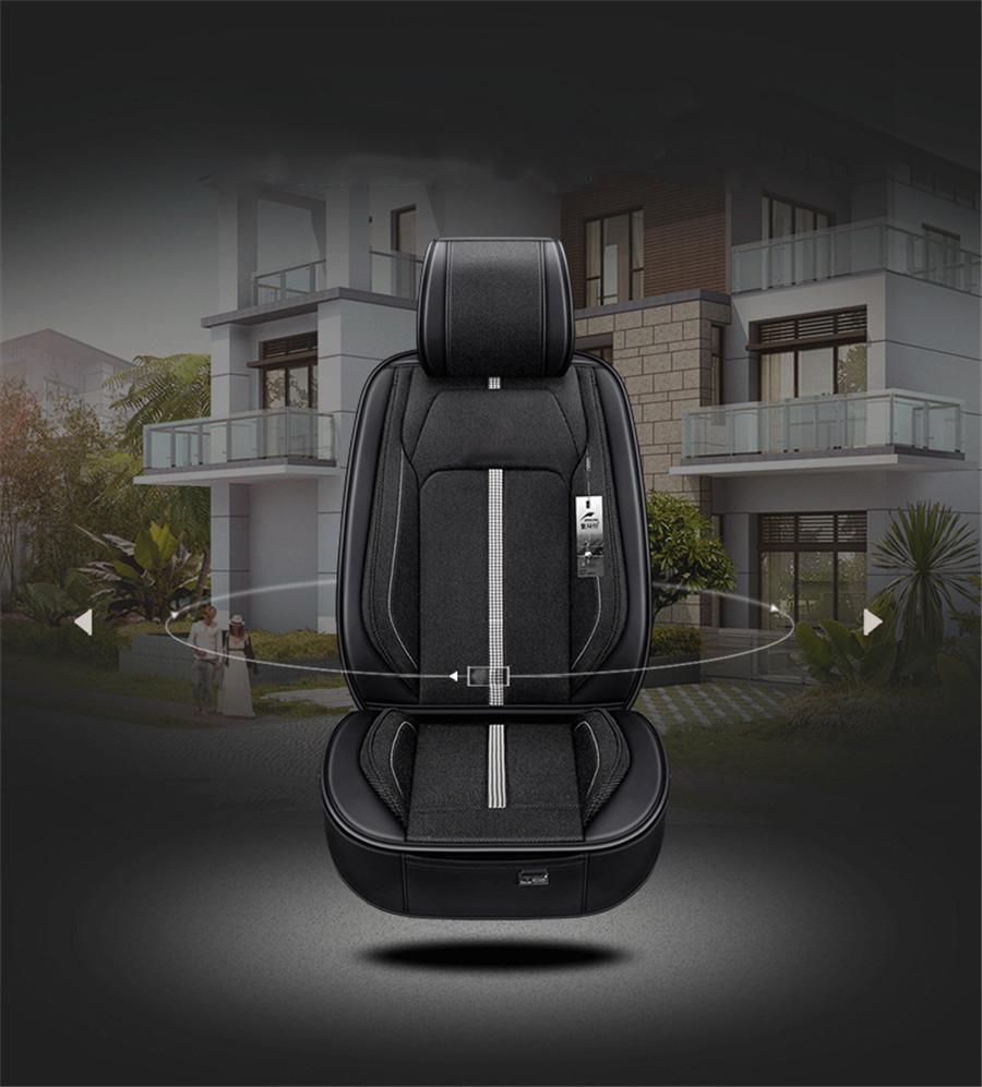 Black Car Seat Cover 5 seats Universal Seat Cushion Breathable For Sedan SUV