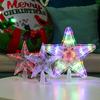 Ornaments Five-pointed Star Lamp Night Light Christmas Tree Top Ornaments LED Glowing Star