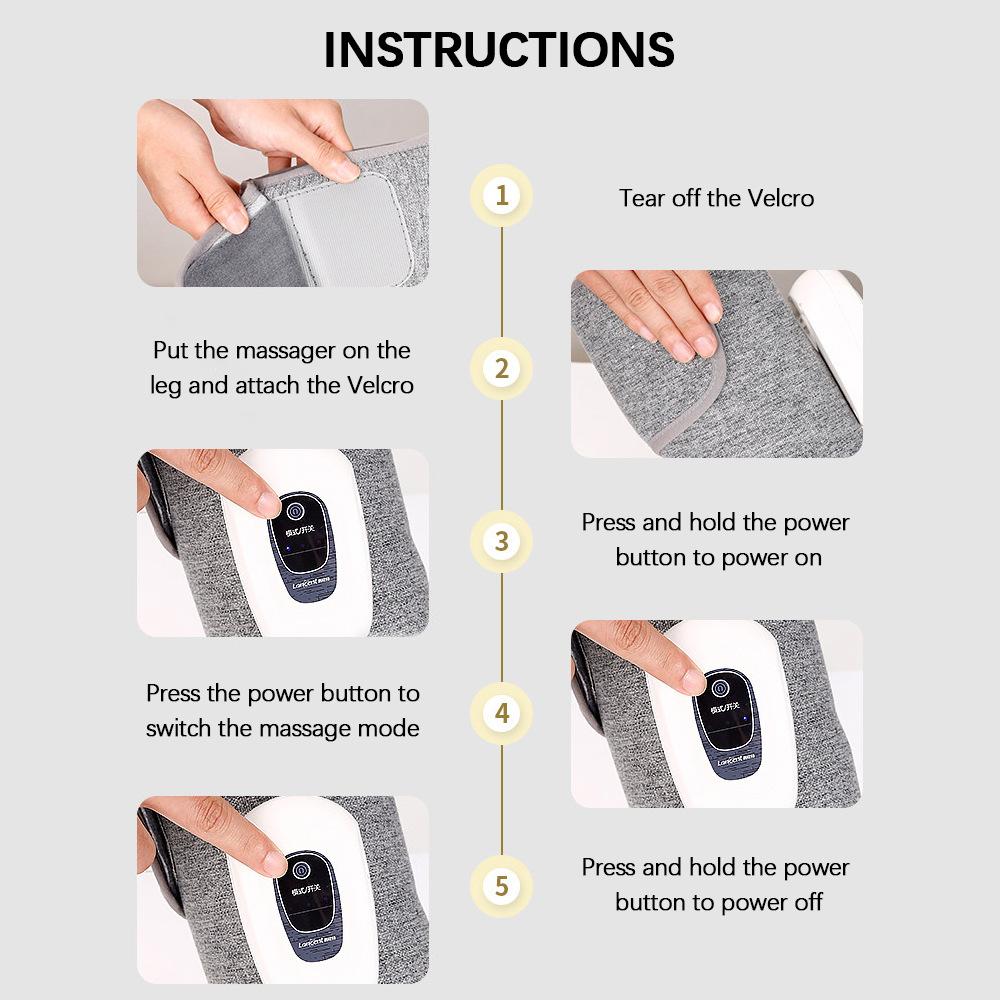 Wireless 360° Air Pressure Calf Massager Rechargeable Muscle Relaxer for Blood Circulation Pain Relief Smart Electric Device