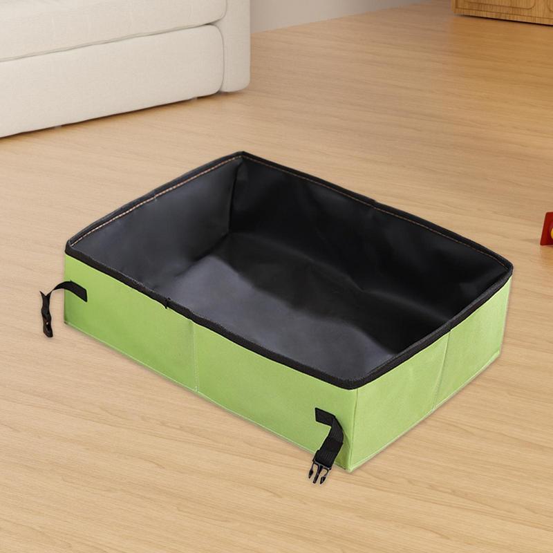 Foldable Cat Litter Box Leak-Proof Portable Litter Box Compact Leakproof Cat Toilet For Travel In Car Camping Easy Car Ride Road