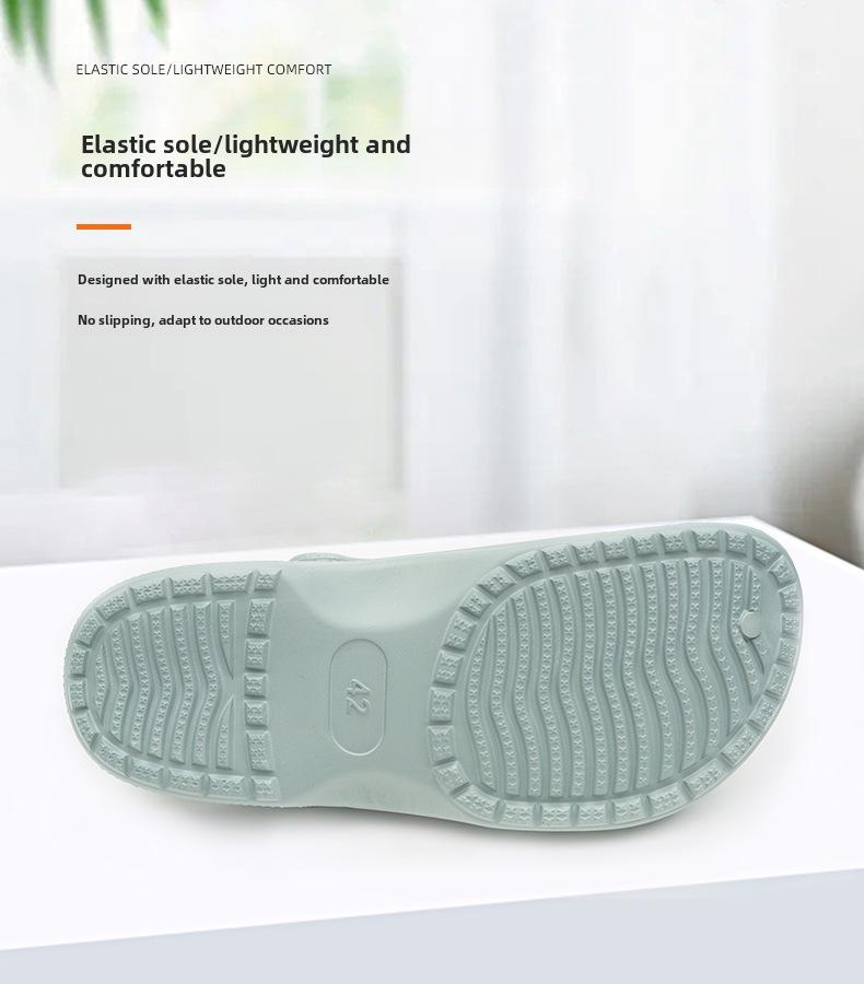 Men's and Women's Summer Garden Sandals - Solid Color Baotou Beach Shoes for Couples