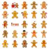 50pcs Gingerbread Man Stickers - Festive DIY Cartoon for Christmas, Waterproof for Phone & More