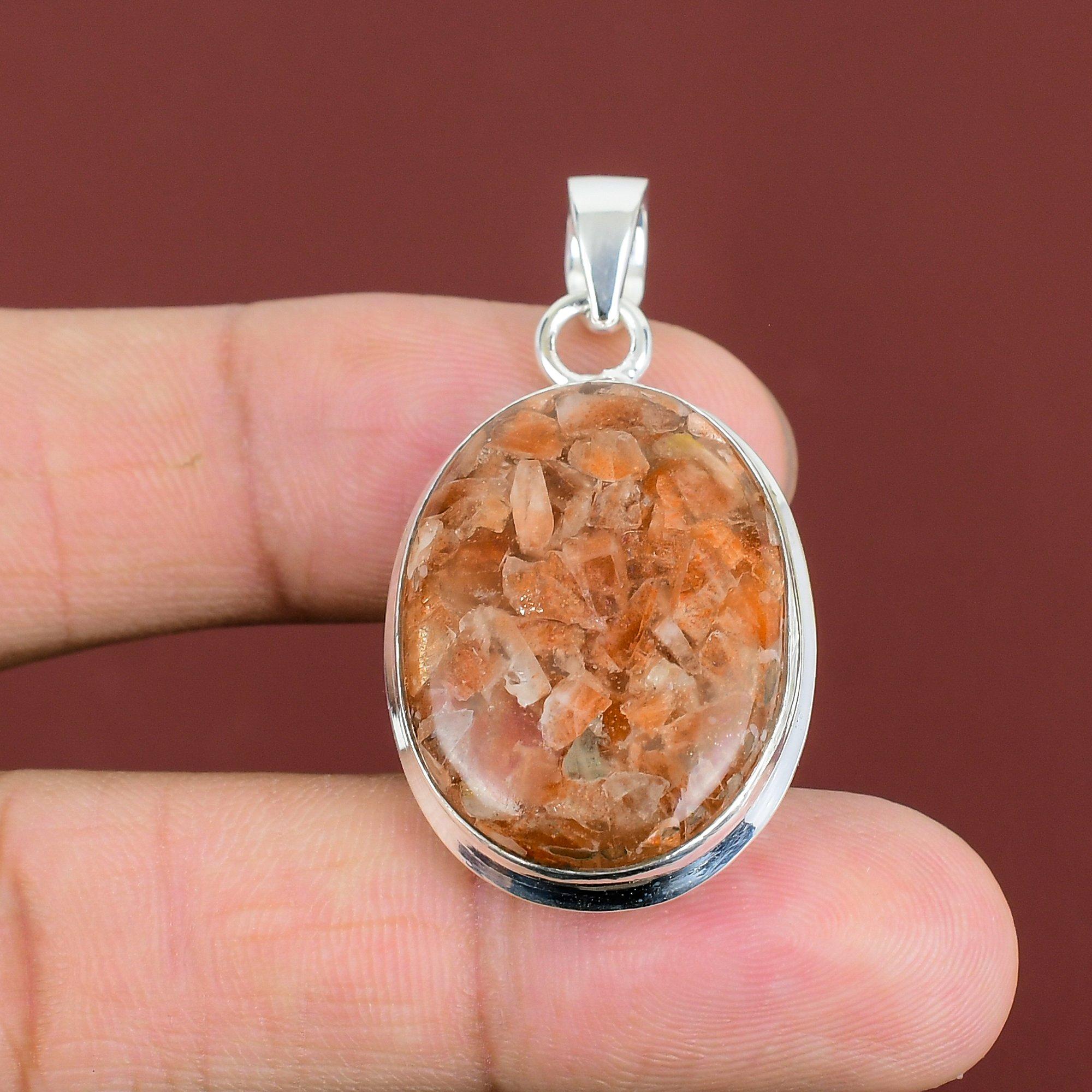 Sunstone Pendant Handmade Pendant Original Gemstone Pendant 925 Sterling Silver Pendant Elegant Jewelry Brand New Pendant Engagement Gifts