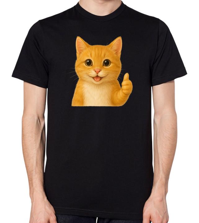 Cute Cat Thumbs Up Unisex T-Shirt S разноцветный