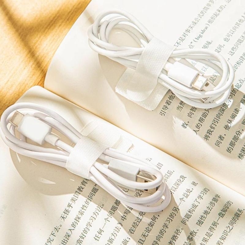 100Pcs Power Cord Storage Cable Manager Adhesive Cord Clip Cable Management Protector for Desktop Managements