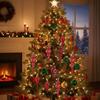 16Pcs 16Pcs/Box Christmas Hanging Balls Special Shaped with Hanging Rope Christmas Tree Ornaments Multi-functional Gold Powder