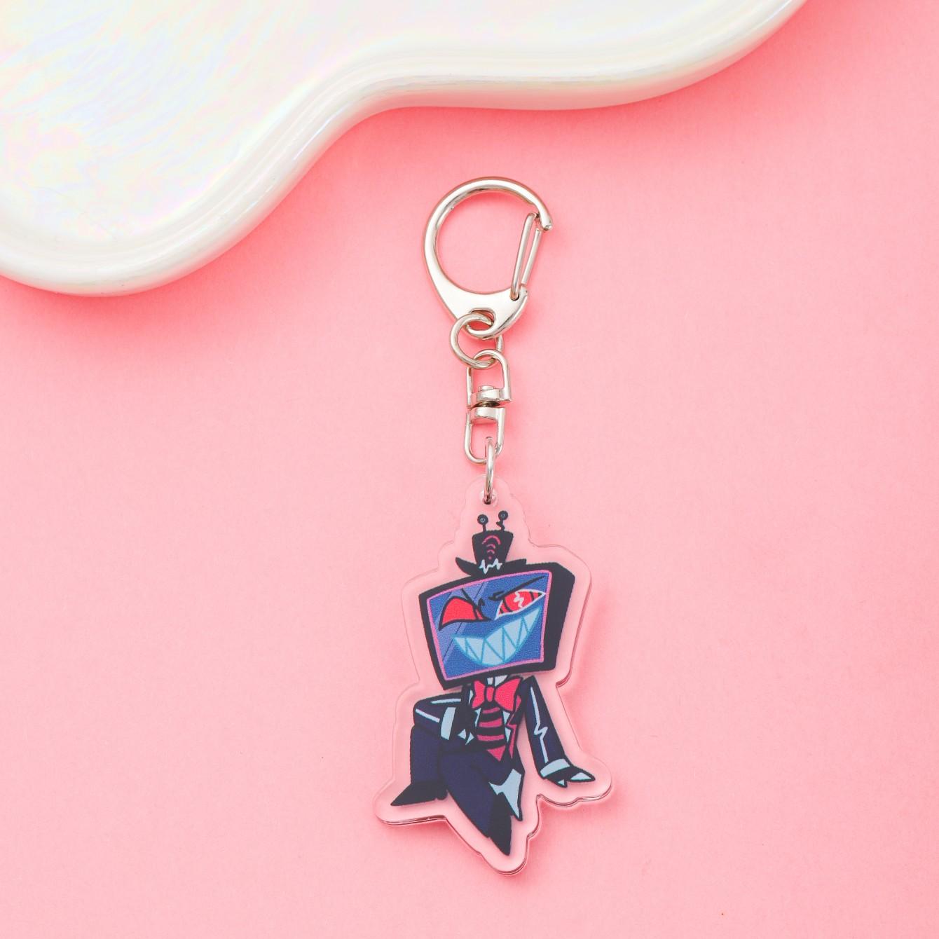 

1/9Pcs Cartoon Hazbin Hotel Acrylic Car Keychain Cute Backpack Pendant Funny Bag Charms Accessories Decoration Holiday Gifts 5cm