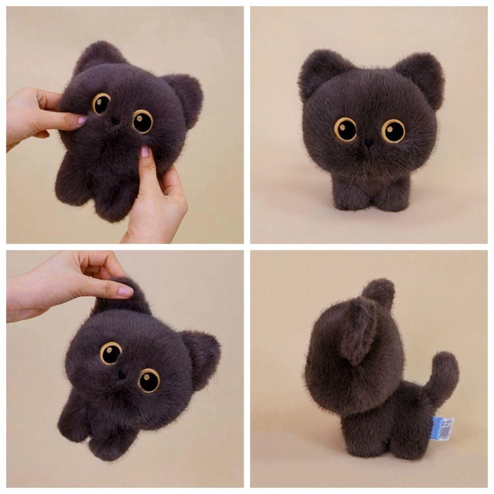 Siamese Cat Plush Toy Pillow Cushion Black Cat Plush Birthday Gifts Cat Stuffed Doll  Desktop Decor