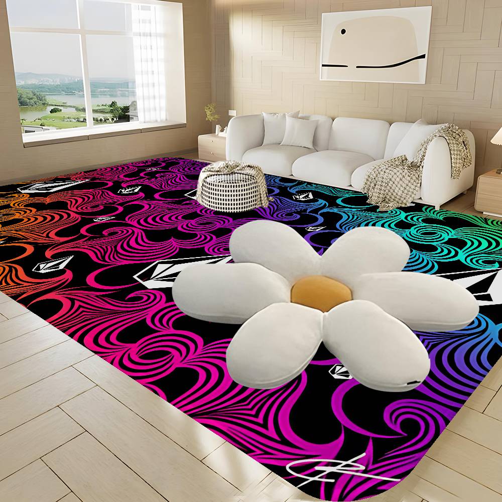V-Volcom LOGO Floor Mat Cheaper Anti-slip Modern Living Room Balcony Printed Bedside Mats