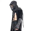 Punk Techwear Style Pure Cotton Mesh Vintage Scarf Men Women Distressed Irregular Design Gothic Hip Hop Tactical Shawl Wraps