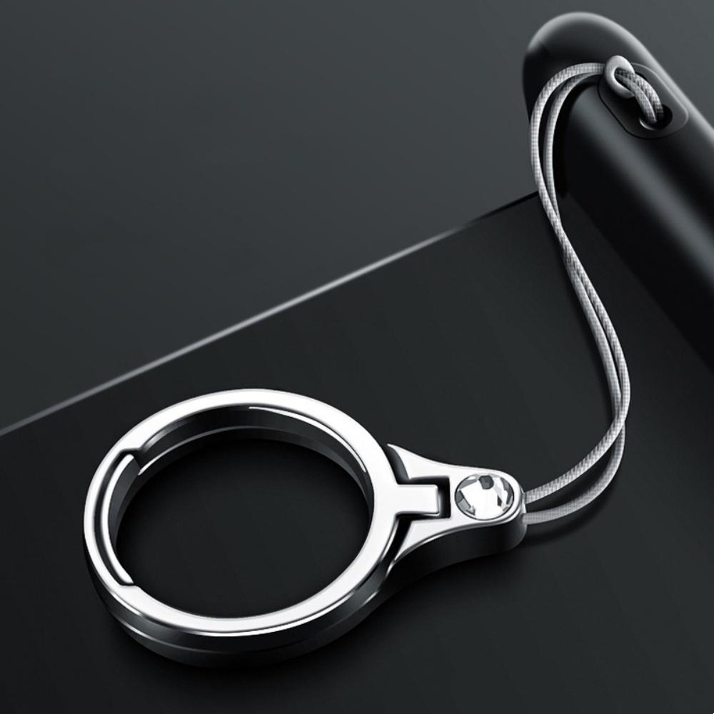 

Cell Phone Ring Strap Convenient Finger Ring Grip Keychain 2-In-1 Mobile Accessory Universal Keychain Phone Holder For Desk Bags серебряный