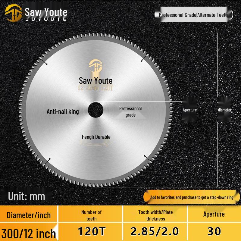 Woodworking Circular Saw Blade for 4, 10, or 12 Inch Cutting; Fits 125 Angle Grinder & 140 Lithium Battery Saw - Cuts Aluminum Sheets
