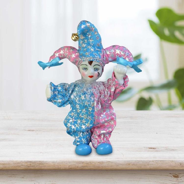 Sweet Porcelain Triangel Doll Harlequin Doll Figures Collectible Toy Tears Angell Model for Valentines Birthday Gifts