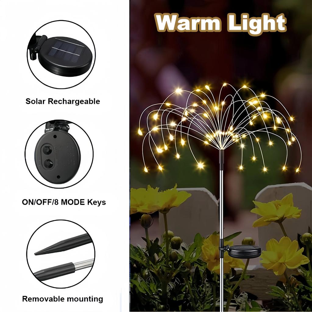 LED Solar Feuerwerk Lichter Außen Wasserdicht Solar Garten Lichterkette Für Rasen Gehweg Terrasse Hof Party Weihnachtsdekoration