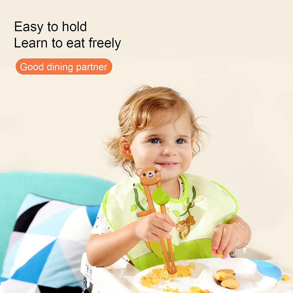 Nové dětské hůlky Kreslené zvířátka Medvěd Panda Žába Základní učení Hůlky Bezpečnost dítěte Trénink Jídlo Hůlky Nádobí