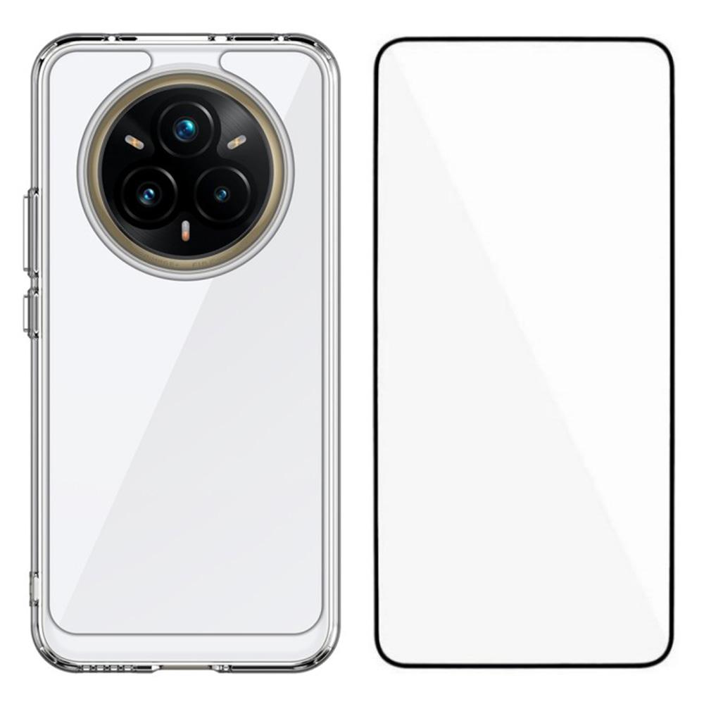 

WANLONFENG MF Series for Realme 14 Pro+ 5G Case TPU Acrylic Clear Phone Cover with Tempered Glass Film Type A