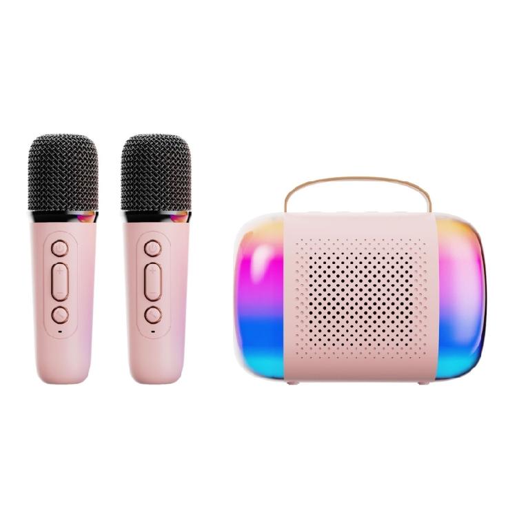 

Karaoke Machine for Kids 2 Microphones Speaker Great Gift for Boys and Girls Family Entertainment рожевий