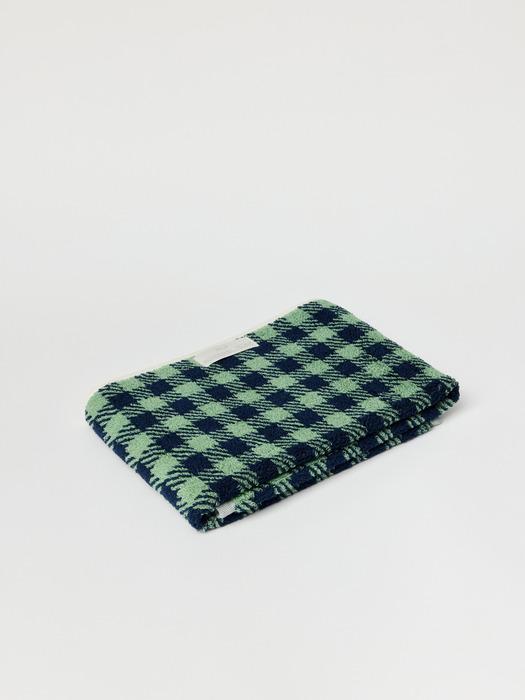 WOLA 1P Reversible Towel Gingham Green Navy 210g Green Navy