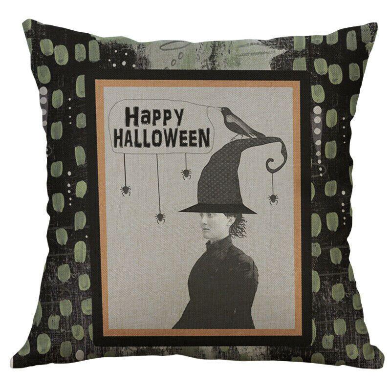Vibrant Halloween Animal Print Cushion Cover Cotton Linen Pillow Case For Festive Home Decor
