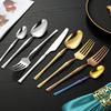 24pcs Stainless Steel Dinnerware Set Tableware Knife Fork Coffee Spoon Flatware Dishwasher Safe Kitchen Dinner Cutlery Gift