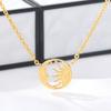 Moon Sun Pendant Necklaces For Women Minimalist Coin Stainless Steel Gold Choker Charm Necklace Vintage Jewelry BFF