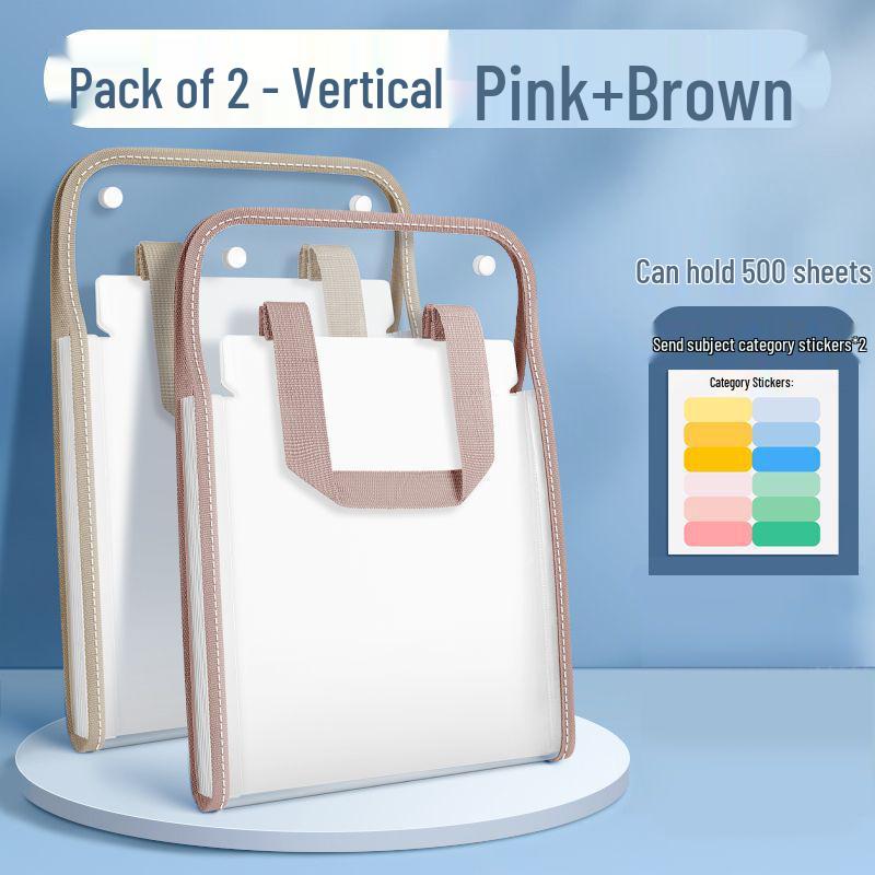 Accordion File Bag for Students: Test Paper and Subject Classification Storage Album