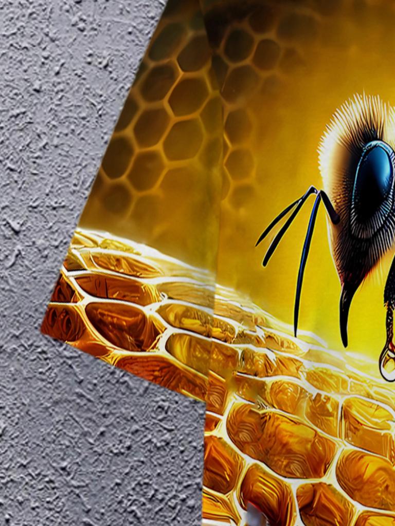 3D Bee & Honeycomb Print Men's Casual T-Shirt – Summer Outdoor Sport Top, Breathable Round Neck Design for Running, Gym, Daily Wear, Gift Idea, Trendy